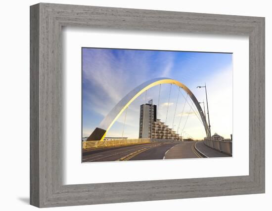 Clyde Arc (Squinty Bridge), Finnieston, River Clyde, Glasgow, Scotland, United Kingdom, Europe-John Guidi-Framed Photographic Print