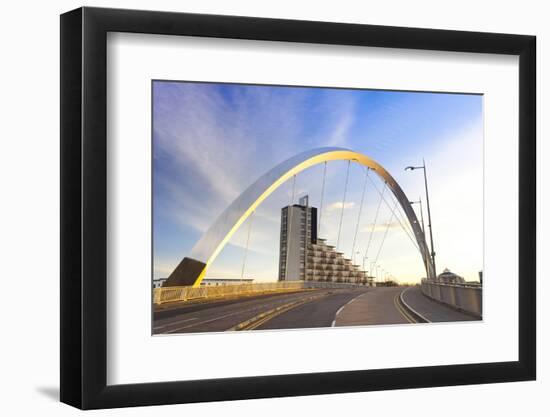 Clyde Arc (Squinty Bridge), Finnieston, River Clyde, Glasgow, Scotland, United Kingdom, Europe-John Guidi-Framed Photographic Print