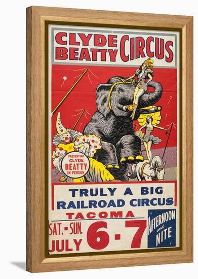 "Clyde Beatty Circus; Truly Big Railroad Circus", 1935-null-Framed Premier Image Canvas