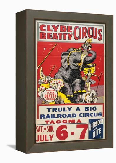 "Clyde Beatty Circus; Truly Big Railroad Circus", 1935-null-Framed Premier Image Canvas