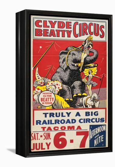 "Clyde Beatty Circus; Truly Big Railroad Circus", 1935-null-Framed Premier Image Canvas