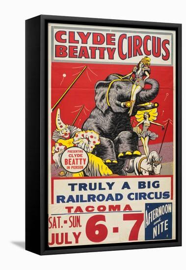 "Clyde Beatty Circus; Truly Big Railroad Circus", 1935-null-Framed Premier Image Canvas