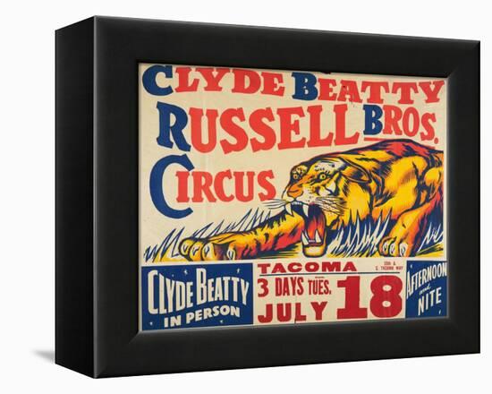 "Clyde Beatty, Russell Bros. Circus", 1935-null-Framed Premier Image Canvas