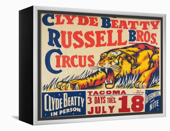 "Clyde Beatty, Russell Bros. Circus", 1935-null-Framed Premier Image Canvas