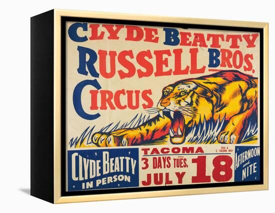 "Clyde Beatty, Russell Bros. Circus", 1935-null-Framed Premier Image Canvas