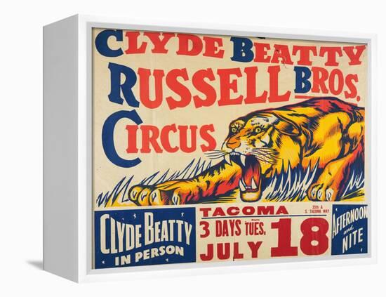 "Clyde Beatty, Russell Bros. Circus", 1935-null-Framed Premier Image Canvas