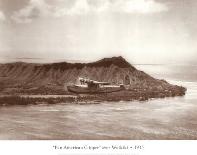 Pan American Clipper over Waikiki, Hawaii, 1935-Clyde Sunderland-Framed Art Print