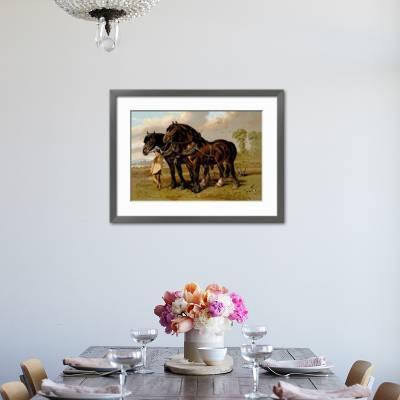 Clydesdale Stallion And Mare Art Print Samuel Sidney Art Com
