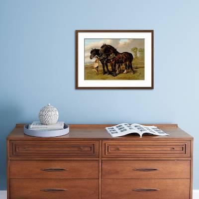 Clydesdale Stallion And Mare Art Print Samuel Sidney Art Com