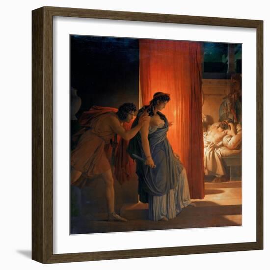 Clytemnestra Hesitates before Killing the Sleeping Agamemnon-Pierre Narcisse Guérin-Framed Giclee Print