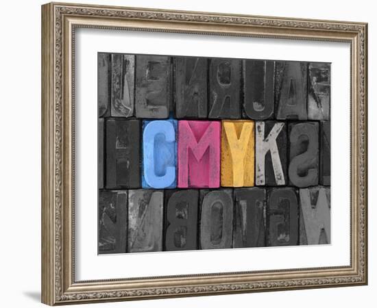 CMYK Made from Old Letterpress Blocks-sqback-Framed Photographic Print