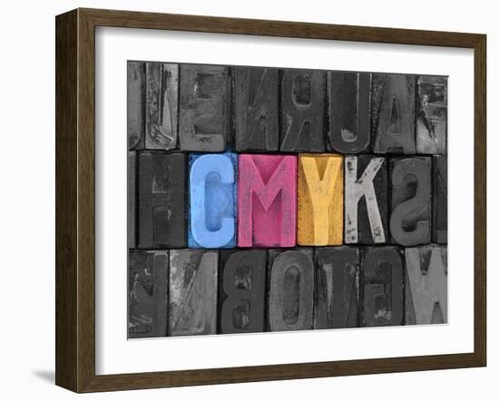 CMYK Made from Old Letterpress Blocks-sqback-Framed Photographic Print