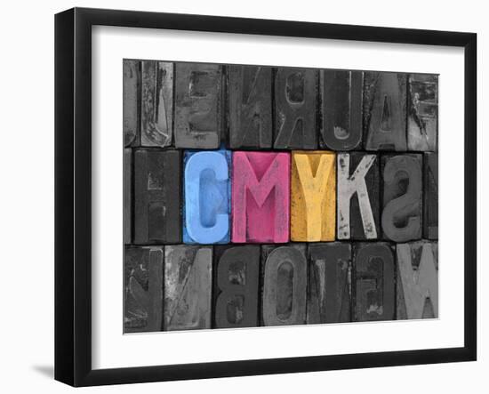 CMYK Made from Old Letterpress Blocks-sqback-Framed Photographic Print