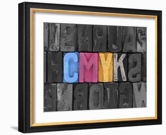 CMYK Made from Old Letterpress Blocks-sqback-Framed Photographic Print