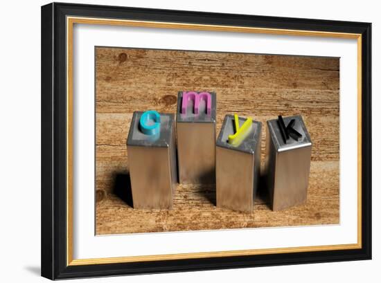 Cmyk Made Of Metal Typography Letters-viperagp-Framed Art Print