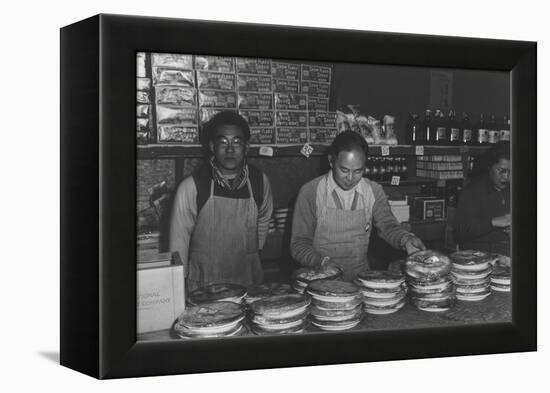 Co-Op Store (Segregees)-Ansel Adams-Framed Stretched Canvas