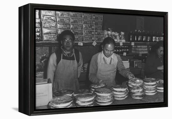 Co-Op Store (Segregees)-Ansel Adams-Framed Stretched Canvas