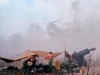 Shirtless American Soldiers of 1st Batt, Erect Canopy over a Sandbagged Position in Vietnam War-Co Rentmeester-Photographic Print