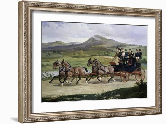 Coach and Four Horses on the Open Road-Alfred Frank De Prades-Framed Giclee Print