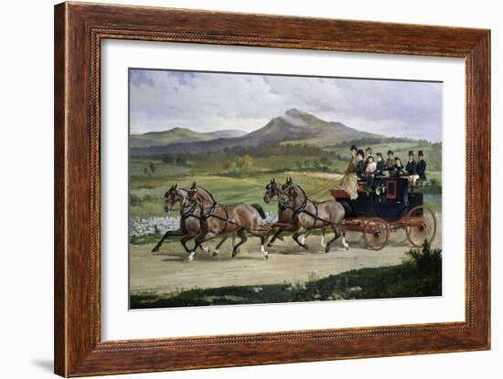 Coach and Four Horses on the Open Road-Alfred Frank De Prades-Framed Giclee Print