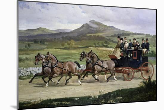 Coach and Four Horses on the Open Road-Alfred Frank De Prades-Mounted Giclee Print