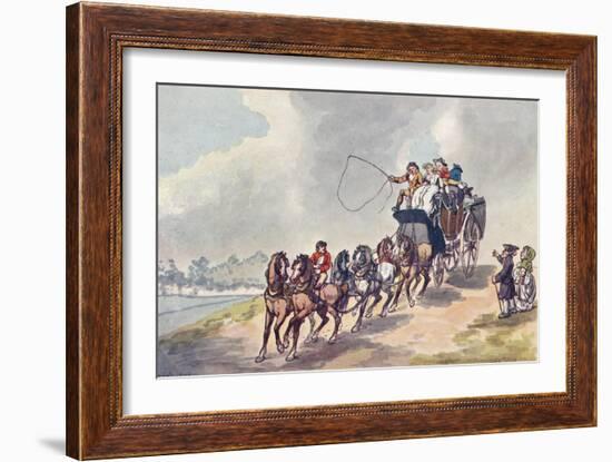 Coach and Six, 1907-Thomas Rowlandson-Framed Giclee Print