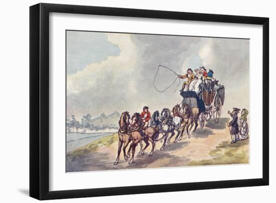 Coach and Six, 1907-Thomas Rowlandson-Framed Giclee Print