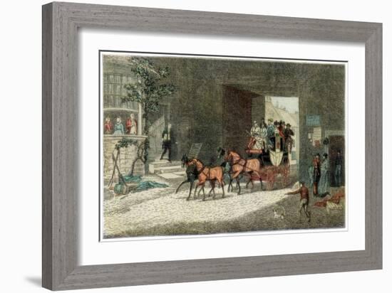 Coach Arriving in the Yard of an Inn, 1890-James Pollard-Framed Giclee Print