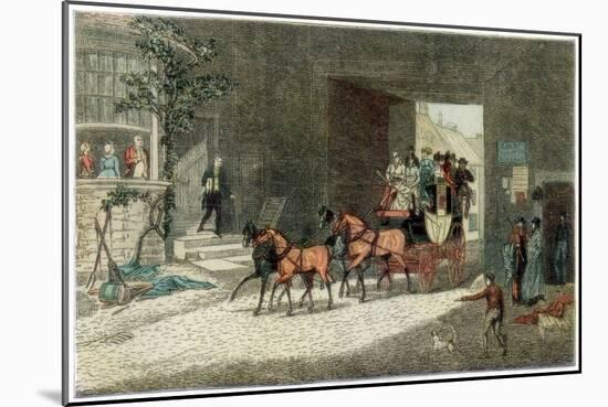 Coach Arriving in the Yard of an Inn, 1890-James Pollard-Mounted Giclee Print