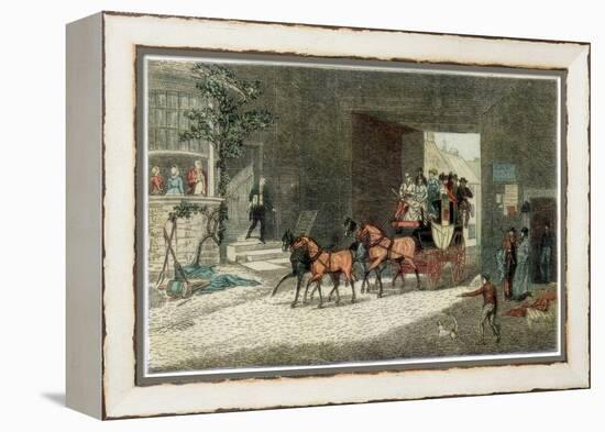 Coach Arriving in the Yard of an Inn, 1890-James Pollard-Framed Premier Image Canvas