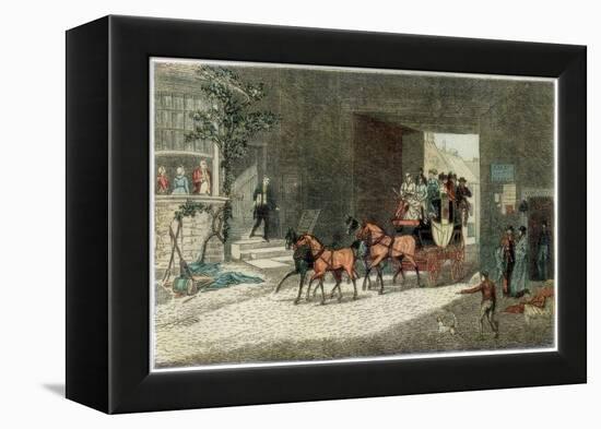 Coach Arriving in the Yard of an Inn, 1890-James Pollard-Framed Premier Image Canvas