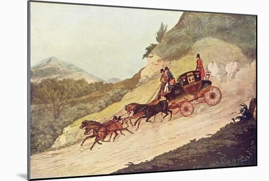 Coach Going Down Hill-James Pollard-Mounted Art Print