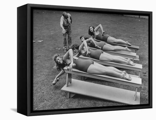 Coach Jack Cody, Conducting Practice at Multnomah Club Women's Relay Team-J^ R^ Eyerman-Framed Premier Image Canvas