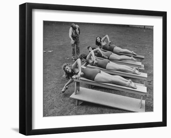 Coach Jack Cody, Conducting Practice at Multnomah Club Women's Relay Team-J^ R^ Eyerman-Framed Photographic Print