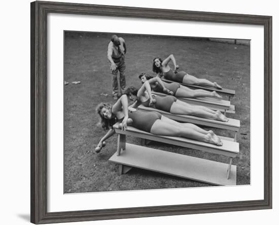 Coach Jack Cody, Conducting Practice at Multnomah Club Women's Relay Team-J^ R^ Eyerman-Framed Photographic Print