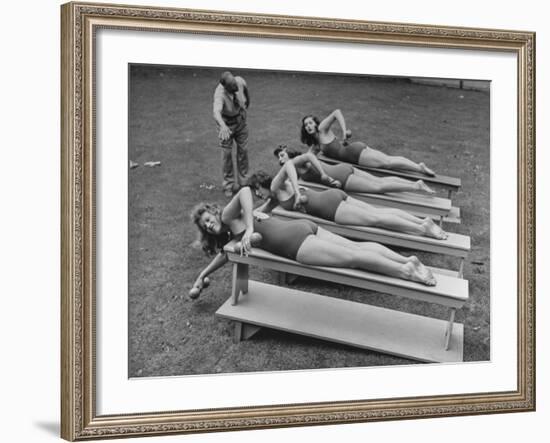 Coach Jack Cody, Conducting Practice at Multnomah Club Women's Relay Team-J^ R^ Eyerman-Framed Photographic Print