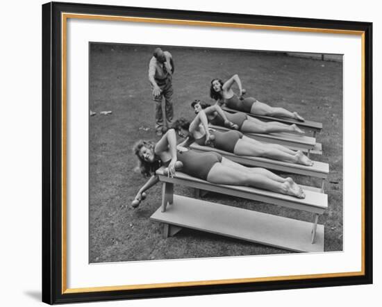 Coach Jack Cody, Conducting Practice at Multnomah Club Women's Relay Team-J^ R^ Eyerman-Framed Photographic Print