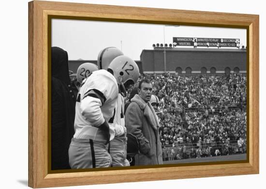 Coach Murray Warmath, Minnesota- Iowa Game, Minneapolis, Minnesota, November 1960-Francis Miller-Framed Premier Image Canvas