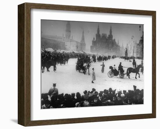 Coach Station at the Strastnoy Monastery, Moscow, Russia, C1900-C1905-null-Framed Giclee Print