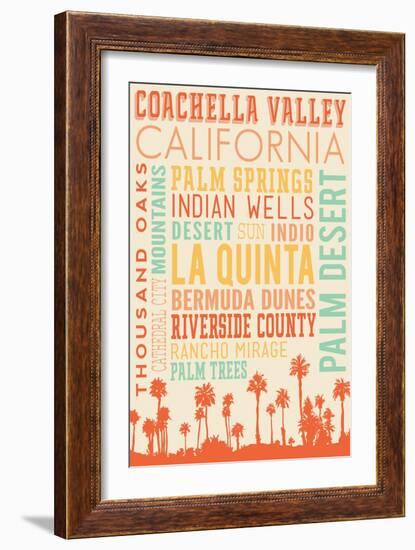 Coachella, California - Typography-Lantern Press-Framed Art Print