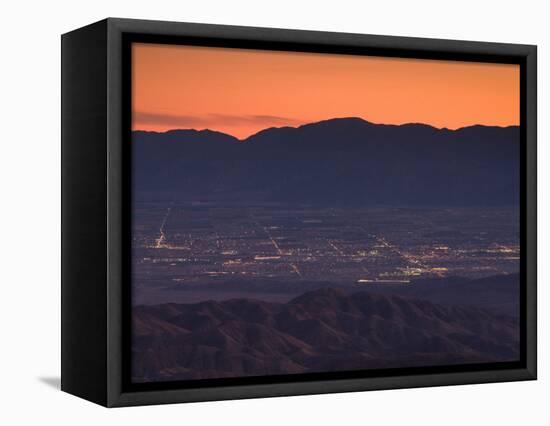 Coachella Valley And Palm Springs From Key's View, Joshua Tree National Park, California, USA-null-Framed Premier Image Canvas