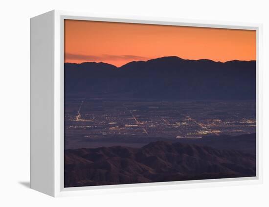 Coachella Valley And Palm Springs From Key's View, Joshua Tree National Park, California, USA-null-Framed Premier Image Canvas