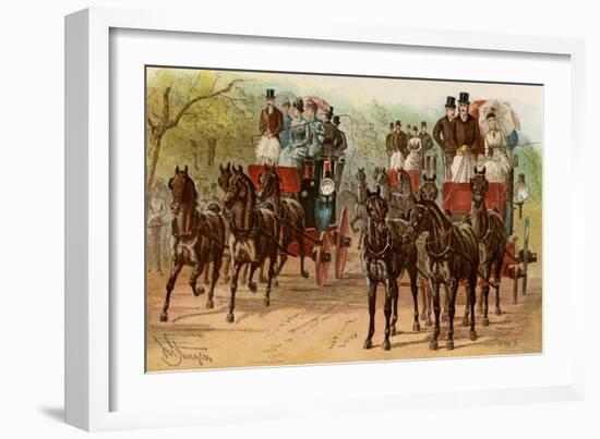 Coaches and Horse Teams of Upperclass Londoners, 1880s-null-Framed Giclee Print