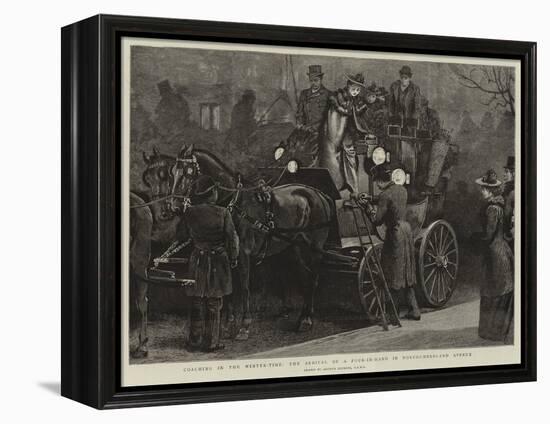 Coaching in the Winter-Time, the Arrival of a Four-In-Hand in Northumberland Avenue-Arthur Hopkins-Framed Premier Image Canvas