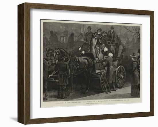 Coaching in the Winter-Time, the Arrival of a Four-In-Hand in Northumberland Avenue-Arthur Hopkins-Framed Giclee Print