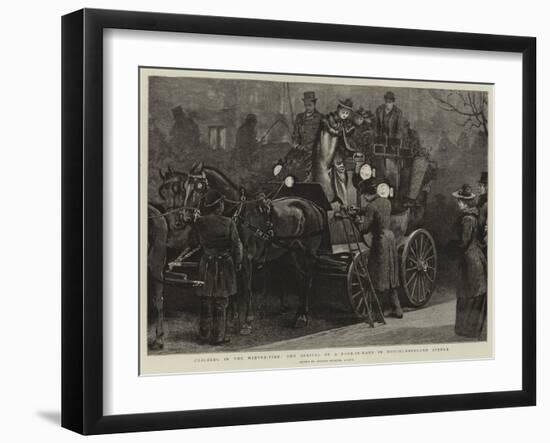 Coaching in the Winter-Time, the Arrival of a Four-In-Hand in Northumberland Avenue-Arthur Hopkins-Framed Giclee Print