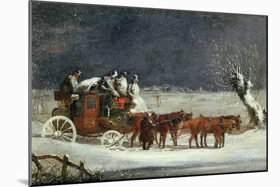 Coaching Scene: the London to Dover Mail in Winter-Henry Thomas Alken-Mounted Giclee Print
