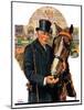 "Coachman and Horse,"November 29, 1930-J.F. Kernan-Mounted Giclee Print