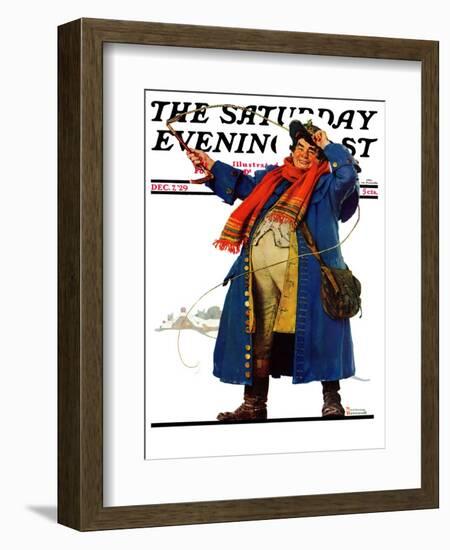 "Coachman with Whip" Saturday Evening Post Cover, December 7,1929-Norman Rockwell-Framed Giclee Print