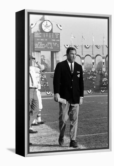 Coah Hank Stram of the Kansas City Chiefs, Super Bowl I, Los Angeles, CA, January 15, 1967-Bill Ray-Framed Premier Image Canvas